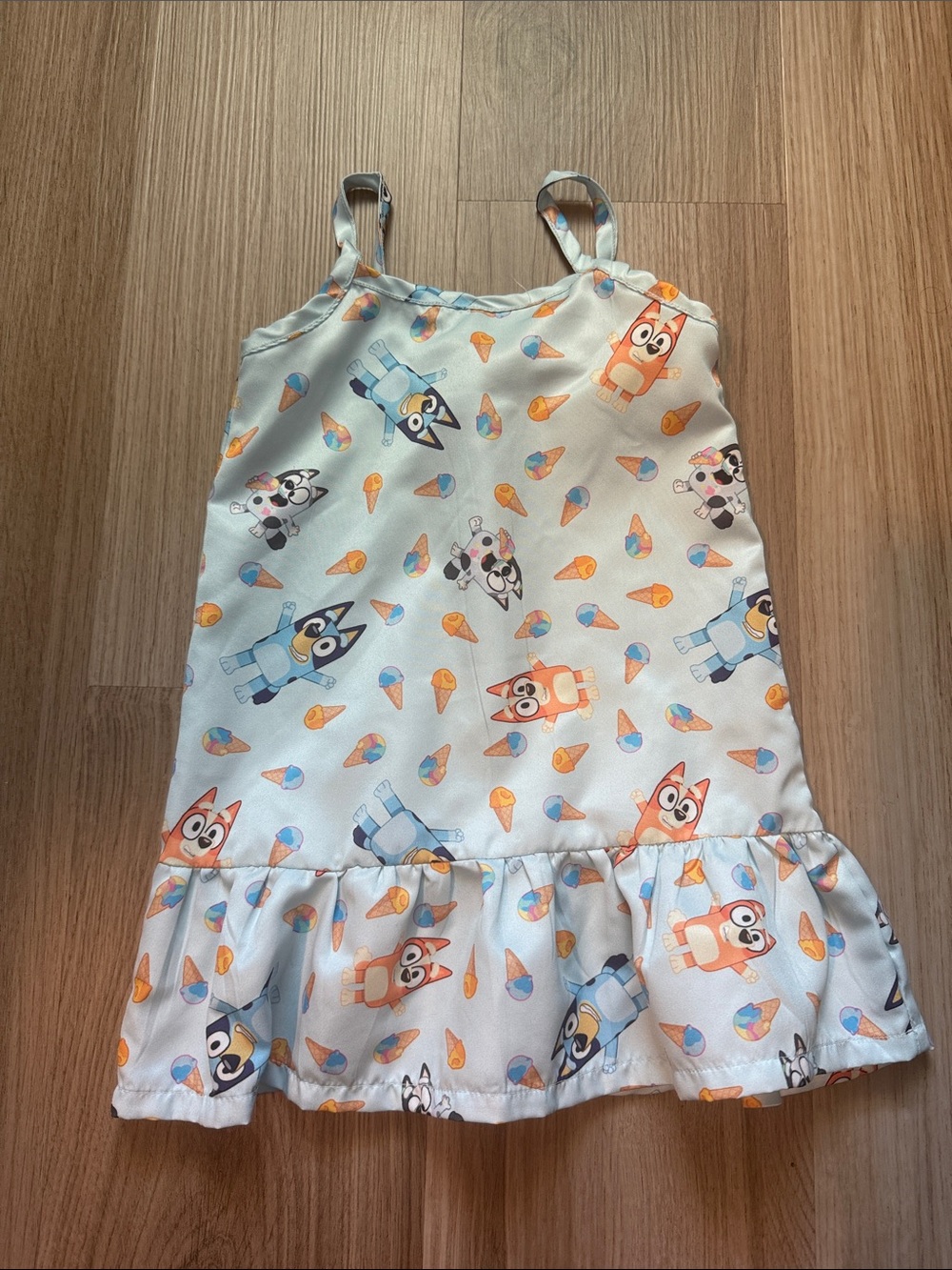 Girls Bluey Ice Cream Print Sundress - Light Blue